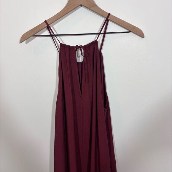Banana Republic Halter Midi Dress NEW with tags Size Medium Tall Red Wine - Picture 6 of 14